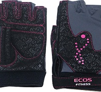 Перчатки для фитнеса, женские, цвет -черные с принтом, размер: M, модель: SB-16-1744 (005312) - Оптовые поставки. Производсво. Комплексное снабжение учебных заведений. 